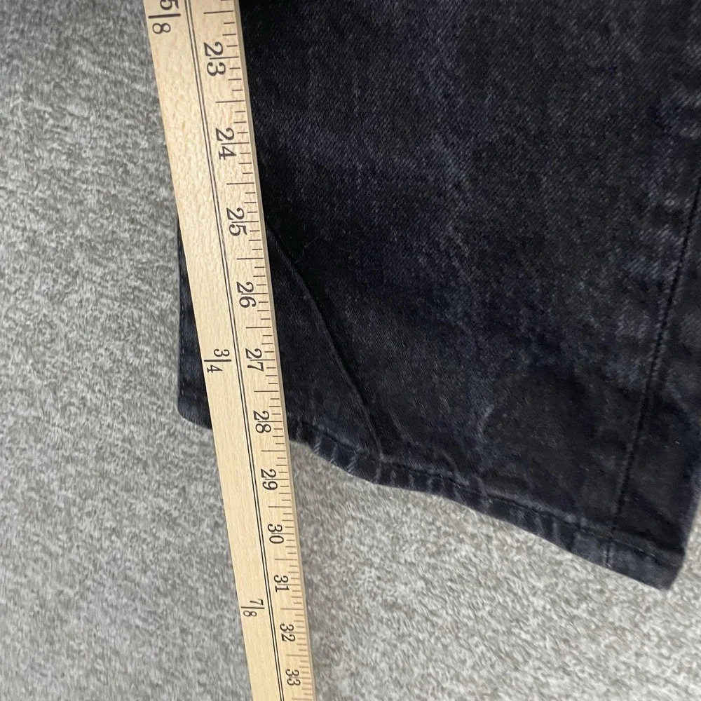 Levis 501 Jeans Mens 32x30 Black Button Fly Straight Leg Stretch Denim Pants